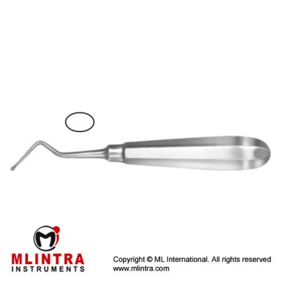 Modell USA Bone Curette Oval - Fig. 1 - Right Stainless Steel, 15.5 cm - 6"